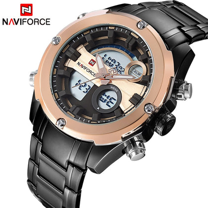 2017 NEW FASHION Luxury Brand NAVIFORCE Men Sports Watches Men's Quartz Analog Clock Male Military Waterproof Full Steel Watch