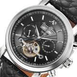 KS GRAND Series Automatic Mechanical Rose Gold Case Date Steel Case Men Leather Wrist Watches +Luxury Wood Box /KS368