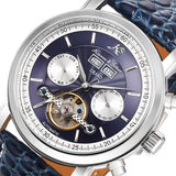 KS GRAND Series Automatic Mechanical Rose Gold Case Date Steel Case Men Leather Wrist Watches +Luxury Wood Box /KS368