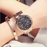 GUOU Ladies Watch Top Brand Luxury Diamond Watch Women Watches Rose Gold Women's Watches For Women Clock relogio feminino