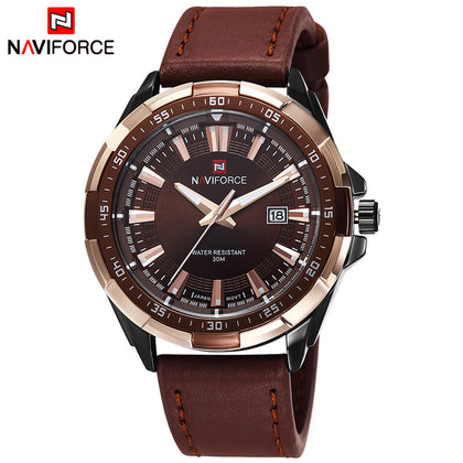TOP Luxury Brand Fashion Mens Watches NAVIFORCE Militray Sport Quartz Men Watch Leather Waterproof Male Wristwatches Man Clock